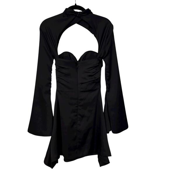 House Of CB Black Draped Corset Toira Mini Cocktail Dress Size XS - Picture 8 of 13